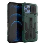 For iPhone 13 Pro Max Vanguard Warrior All Inclusive Double-color Shockproof TPU + PC Protective Case with Holder (Dark Green)