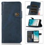 For ZTE Blade A71 KHAZNEH Dual-Splicing Cowhide Texture Horizontal Flip Leather Case with Holder & Card Slots & Wallet & Photo Frame & Lanyard(Blue)