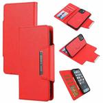 Ultra-thin Detachable Silk Texture Horizontal Flip PU Leather Case with Card Slots & Wallet & Photo Frame For iPhone 13 mini(Red)