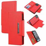Ultra-thin Detachable Silk Texture Horizontal Flip PU Leather Case with Card Slots & Wallet & Photo Frame For iPhone 13 Pro(Red)