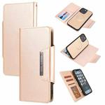 Ultra-thin Detachable Silk Texture Horizontal Flip PU Leather Case with Card Slots & Wallet & Photo Frame For iPhone 13 Pro Max(Rose Gold)