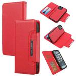 Litchi Texture Detachable Horizontal Flip PU Leather Case with Holder & Card Slots & Wallet & Photo Frame For iPhone 13(Red)