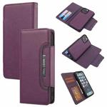 Litchi Texture Detachable Horizontal Flip PU Leather Case with Holder & Card Slots & Wallet & Photo Frame For iPhone 13 Pro(Purple)