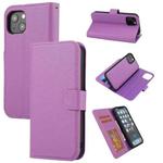 Cross Texture Detachable Horizontal Flip PU Leather Case with Holder & Card Slots & Wallet & Photo Frame For iPhone 13 mini(Purple)