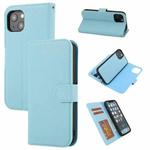Cross Texture Detachable Horizontal Flip PU Leather Case with Holder & Card Slots & Wallet & Photo Frame For iPhone 13(Blue)