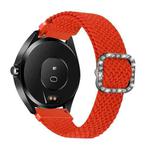 For Garmin Venu/Vivoactive 3 20mm Universal Adjustable Braided Elastic Diamond Buckle Watch Band(Orange Red)