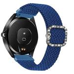 For Garmin Venu/Vivoactive 3 20mm Universal Adjustable Braided Elastic Diamond Buckle Watch Band(Blue)
