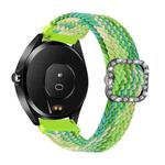 For Garmin Venu/Vivoactive 3 20mm Universal Adjustable Braided Elastic Diamond Buckle Watch Band(Lime Green)