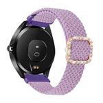 For Garmin Venu 2/Samsung Gear S3/Xiaomi Haylou RS3 22mm Universal Adjustable Braided Elastic Diamond Buckle Watch Band(Purple)