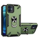 For iPhone 12 PC + TPU Protective Case with 360 Degrees Rotatable Ring Holder(Dark Green)