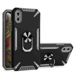 For iPhone XS Max PC + TPU Protective Case with 360 Degrees Rotatable Ring Holder(Gray)