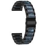 For Huawei Watch 3/3 Pro/Garmin Venu 2 22mm Universal Three-beads Stainless Steel + Resin Watch Band(Black+Ink)