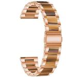 For Huawei Watch 3/3 Pro/Garmin Venu 2 22mm Universal Three-beads Stainless Steel + Resin Watch Band(Rose Gold+Honey)
