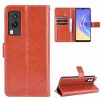 For vivo V21E 5G Crazy Horse Texture Horizontal Flip Leather Case with Holder & Card Slots & Lanyard(Brown)