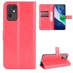 For Infinix Note 10 Crazy Horse Texture Horizontal Flip Leather Case with Holder & Card Slots & Lanyard(Red)