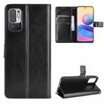For Xiaomi Redmi Note 10T 5G Crazy Horse Texture Horizontal Flip Leather Case with Holder & Card Slots & Lanyard(Black)
