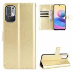 For Xiaomi Redmi Note 10T 5G Crazy Horse Texture Horizontal Flip Leather Case with Holder & Card Slots & Lanyard(Gold)