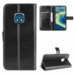 For Nokia XR20 Crazy Horse Texture Horizontal Flip Leather Case with Holder & Card Slots & Lanyard(Black)