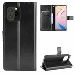 For Oukitel C21 Pro Crazy Horse Texture Horizontal Flip Leather Case with Holder & Card Slots & Lanyard(Black)