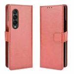 For Samsung Galaxy Z Fold3 5G Crazy Horse Texture Horizontal Flip Leather Case with Holder & Card Slots & Lanyard(Brown)