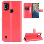 For ZTE Blade A51 Crazy Horse Texture Horizontal Flip Leather Case with Holder & Card Slots & Lanyard(Red)