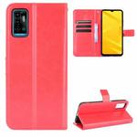 For ZTE Blade A71 Crazy Horse Texture Horizontal Flip Leather Case with Holder & Card Slots & Lanyard(Red)