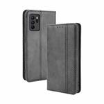 For OPPO Reno6 Z Magnetic Buckle Retro Crazy Horse Texture Horizontal Flip Leather Case with Holder & Card Slots & Photo Frame(Black)