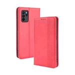 For OPPO Reno6 Z Magnetic Buckle Retro Crazy Horse Texture Horizontal Flip Leather Case with Holder & Card Slots & Photo Frame(Red)