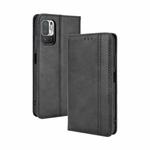 For Xiaomi Redmi Note 10 5G Magnetic Buckle Retro Crazy Horse Texture Horizontal Flip Leather Case with Holder & Card Slots & Photo Frame(Black)