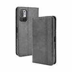 For Xiaomi Redmi Note 10 Magnetic Buckle Retro Crazy Horse Texture Horizontal Flip Leather Case with Holder & Card Slots & Photo Frame(Black)