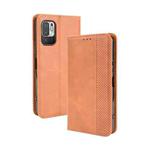 For Xiaomi Redmi Note 10 Magnetic Buckle Retro Crazy Horse Texture Horizontal Flip Leather Case with Holder & Card Slots & Photo Frame(Brown)