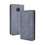 For Nokia C10 / C20 Magnetic Buckle Retro Crazy Horse Texture Horizontal Flip Leather Case with Holder & Card Slots & Photo Frame(Blue)