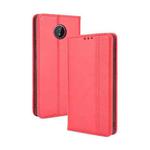 For Nokia C10 / C20 Magnetic Buckle Retro Crazy Horse Texture Horizontal Flip Leather Case with Holder & Card Slots & Photo Frame(Red)