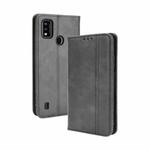 For ZTE Blade A51 Magnetic Buckle Retro Crazy Horse Texture Horizontal Flip Leather Case with Holder & Card Slots & Photo Frame(Black)