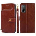 Zipper Bag PU + TPU Horizontal Flip Leather Case with Holder & Card Slot & Wallet & Lanyard For Xiaomi Redmi K30S(Brown)