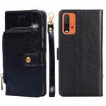 Zipper Bag PU + TPU Horizontal Flip Leather Case with Holder & Card Slot & Wallet & Lanyard For Xiaomi Redmi Note 9 4G (CN Version) / Redmi 9 Power / Redmi 9T(Black)