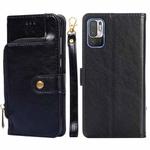 Zipper Bag PU + TPU Horizontal Flip Leather Case with Holder & Card Slot & Wallet & Lanyard For Xiaomi Redmi Note 10 5G(Black)