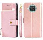 Zipper Bag PU + TPU Horizontal Flip Leather Case with Holder & Card Slot & Wallet & Lanyard For Xiaomi Mi 10T Lite / Redmi Note 9 Pro 5G CN Version(Rose Gold)