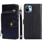 Zipper Bag PU + TPU Horizontal Flip Leather Case with Holder & Card Slot & Wallet & Lanyard For Xiaomi Mi 11(Black)