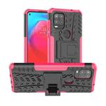 For Motorola Moto G Stylus 5G Tire Texture Shockproof TPU+PC Protective Case with Holder(Pink)