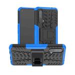 For OnePlus Nord CE 5G Tire Texture Shockproof TPU+PC Protective Case with Holder(Blue)