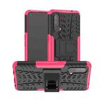 For OnePlus Nord CE 5G Tire Texture Shockproof TPU+PC Protective Case with Holder(Pink)