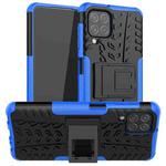 For Samsung Galaxy A22 4G Tire Texture Shockproof TPU+PC Protective Case with Holder(Blue)