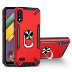 For LG K22 PC + TPU Protective Case with 360 Degrees Rotatable Ring Holder(Red)