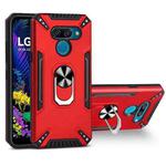 For LG K50 PC + TPU Protective Case with 360 Degrees Rotatable Ring Holder(Red)