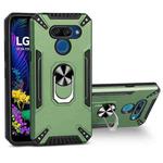 For LG K50 PC + TPU Protective Case with 360 Degrees Rotatable Ring Holder(Dark Green)