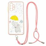 For Samsung Galaxy A32 4G Colored Drawing Starry Sky Epoxy TPU Shockproof Case with Neck Lanyard(Elephant)