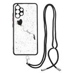 For Samsung Galaxy A32 4G Colored Drawing Starry Sky Epoxy TPU Shockproof Case with Neck Lanyard(Love)