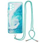 For Samsung Galaxy A32 4G Colored Drawing Starry Sky Epoxy TPU Shockproof Case with Neck Lanyard(Waves)