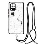 For Samsung Galaxy A42 5G Colored Drawing Starry Sky Epoxy TPU Shockproof Case with Neck Lanyard(Love)